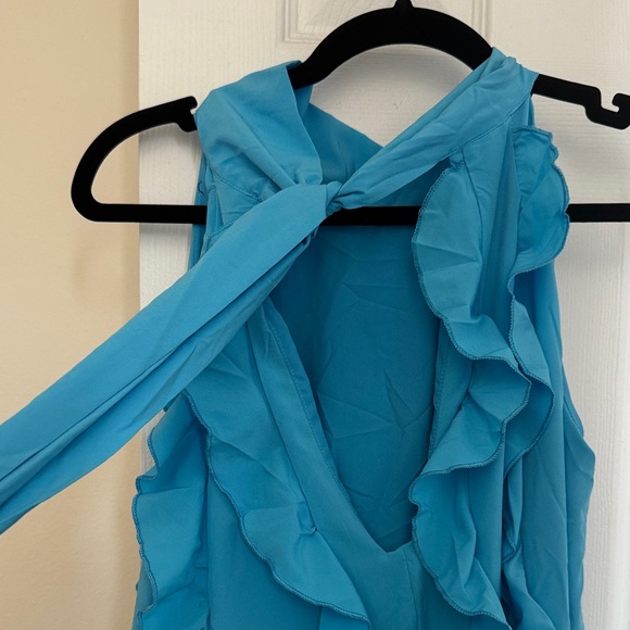 Elegant Blue Ruffle Dress - Picture 2 of 2